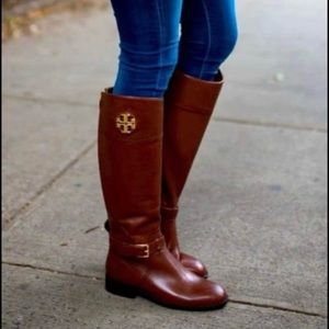 Tory Burch dark almond everly riding boots 9